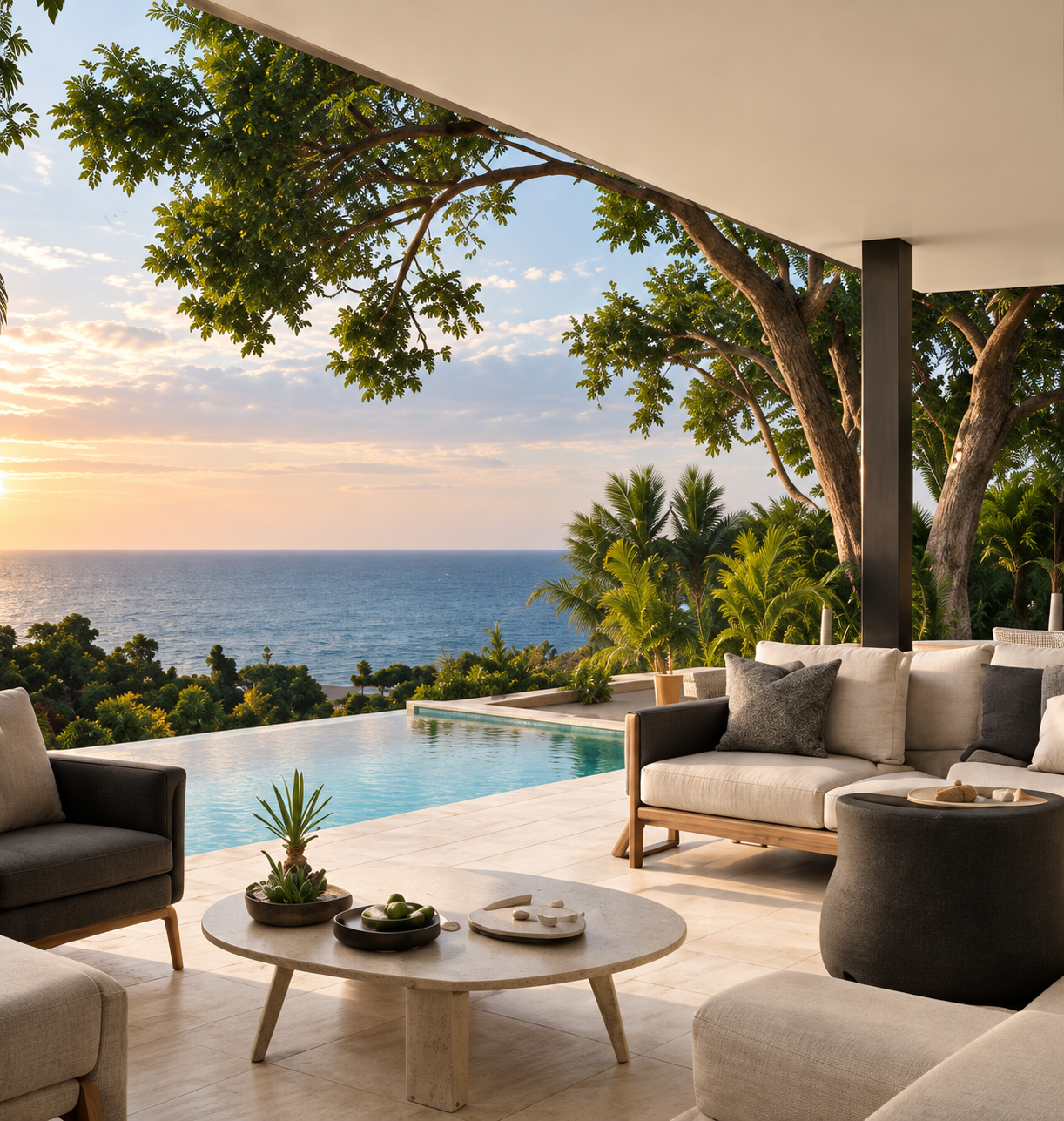 Terraza con vistas al Mediterráneo