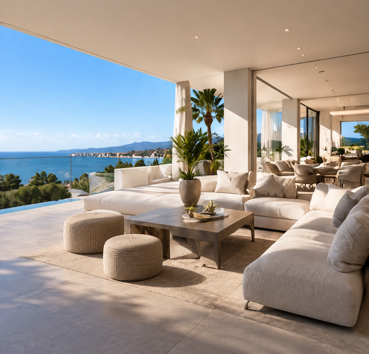 Terraza de Villa Serene con vistas al mar, Nueva Andalucía